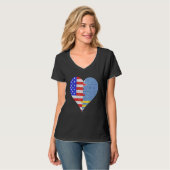 Amerikaans Arubaans Vlag Hart T-shirt (Voorkant volledig)