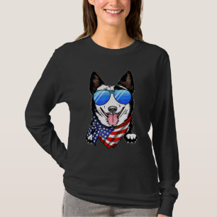 Amerikaans Australisch rundvee hond VS vlag 4th of T-shirt