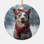 Amerikaans Australisch vee hond Keepsake Kerstmis Keramisch Ornament (Voorkant)