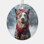 Amerikaans Australisch vee hond Keepsake Kerstmis Keramisch Ornament (Links)