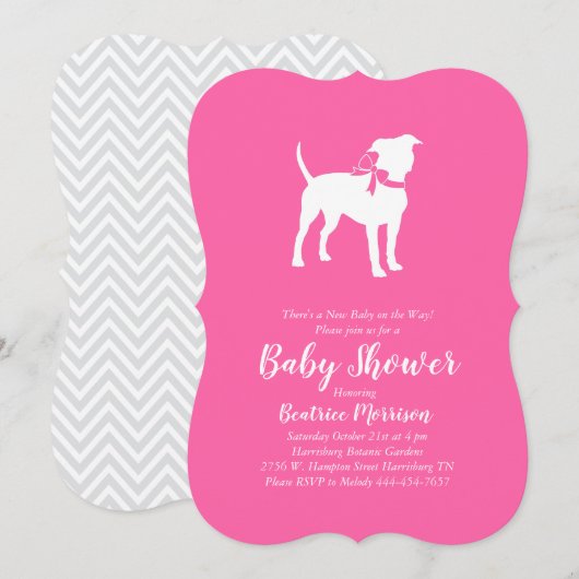 Amerikaans Baby shower Staffordshire Terrier Dog Kaart (Voorkant / Achterkant)