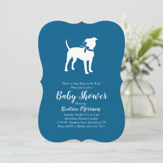 Amerikaans Baby shower Staffordshire Terrier Dog Kaart (Staand voorkant)
