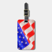 Amerikaans Bagagelabel met leder (Voorkant verticaal)