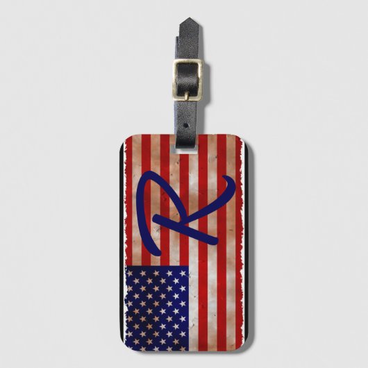 Amerikaans Bagagelabel van het vlagmonogram (Voorkant (verticaal))