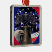 Amerikaans Bald Eagle en Ornament van de vlag (Rechts)