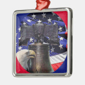 Amerikaans Bald Eagle en Ornament van de vlag (Links)