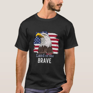 Amerikaans Bald Eagle Land van het Brave Patriotic T-shirt