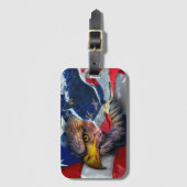 Amerikaans Bald Eagle Wolf Flag Patriotic Bagagelabel (Voorkant (verticaal))