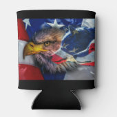 Amerikaans Bald Eagle Wolf Flag Patriotic Blikjeskoeler (Achterkant)