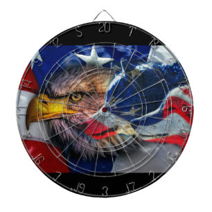 Amerikaans Bald Eagle Wolf Flag Patriotic Dartbord