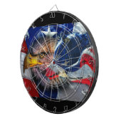 Amerikaans Bald Eagle Wolf Flag Patriotic Dartbord (Voorkant Rechts)