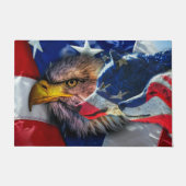 Amerikaans Bald Eagle Wolf Flag Patriotic Deurmat (Voorkant)