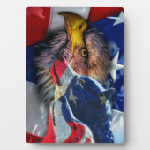 Amerikaans Bald Eagle Wolf Flag Patriotic Fotoplaat (voorkant)