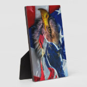 Amerikaans Bald Eagle Wolf Flag Patriotic Fotoplaat (Zijkant)