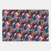 Amerikaans Bald Eagle Wolf Flag Patriotic Inpakpapier Vel (Voorkant 2)