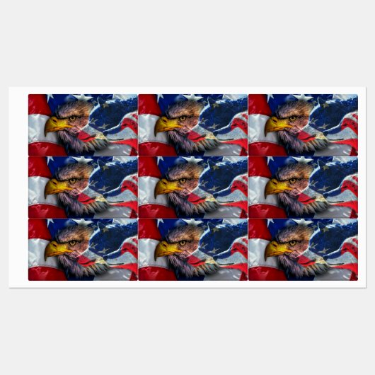 Amerikaans Bald Eagle Wolf Flag Patriotic Labels (Vel)