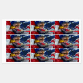 Amerikaans Bald Eagle Wolf Flag Patriotic Labels (Vel)