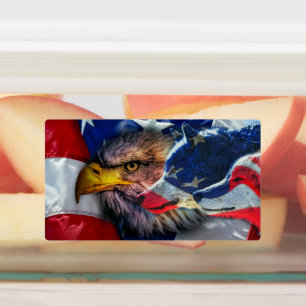 Amerikaans Bald Eagle Wolf Flag Patriotic Labels