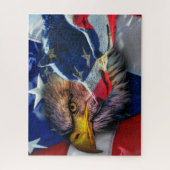Amerikaans Bald Eagle Wolf Flag Patriotic Legpuzzel (Verticaal)