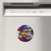 Amerikaans Bald Eagle Wolf Flag Patriotic Magneet (Insitu (Vaatwasser))