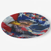 Amerikaans Bald Eagle Wolf Flag Patriotic Papieren Bordje (Gekanteld)