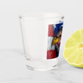 Amerikaans Bald Eagle Wolf Flag Patriotic Shot Glas (Links)
