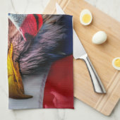 Amerikaans Bald Eagle Wolf Flag Patriotic Theedoek (Quarter Fold)