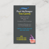 Amerikaans bandencentrum visitekaartje (Achterkant)