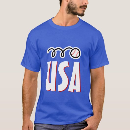 Amerikaans baseball t shirt voor Amerikaanse spele (Voorkant)