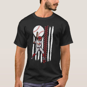 Amerikaans-Baseball-vlagpatriottische vanger op 4 T-shirt