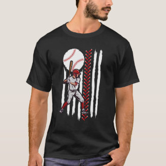 Amerikaans-Baseball-vlagpatriottische vanger op 4 T-shirt