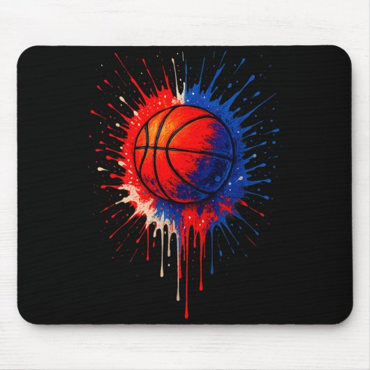 Amerikaans basketbal splash bal speler team kinder muismat (Voorkant)