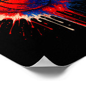 Amerikaans basketbal splash bal speler team kinder poster (Hoek)