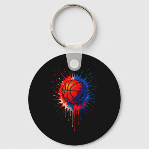Amerikaans basketbal splash bal speler team kinder sleutelhanger