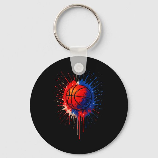 Amerikaans basketbal splash bal speler team kinder sleutelhanger (Voorkant)