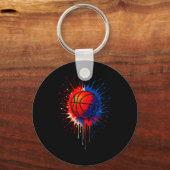 Amerikaans basketbal splash bal speler team kinder sleutelhanger (Voorkant)