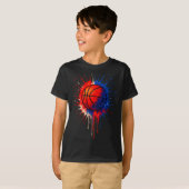Amerikaans basketbal Splash Ball Speler Team Kinde T-shirt (Voorkant volledig)