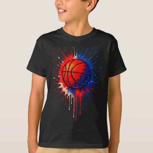 Amerikaans basketbal Splash Ball Speler Team Kinde T-shirt (Voorkant)