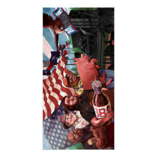 Amerikaans BBQ Propaganda Poster (geen tekstversie