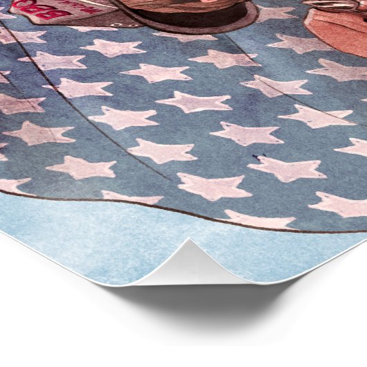 Amerikaans BBQ Propaganda Poster (geen tekstversie (Hoek)