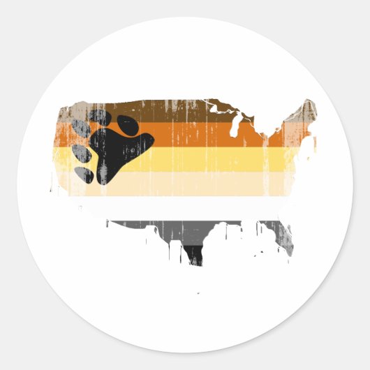 Amerikaans Beer in nood Ronde Sticker (Voorkant)