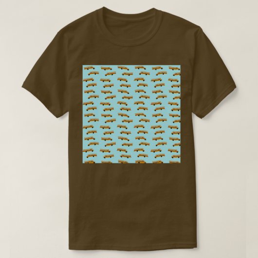 Amerikaans behang voor schoolbus t-shirt (Design voorkant)