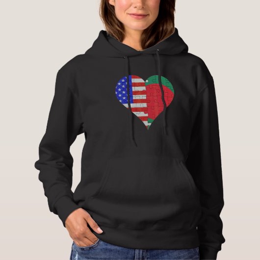 Amerikaans-Bengaalse vlaggenhart Hoodie (Voorkant)