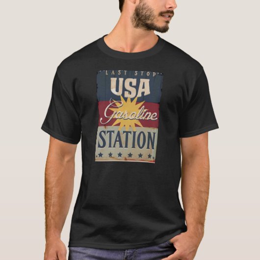 Amerikaans benzinestation t-shirt (Voorkant)