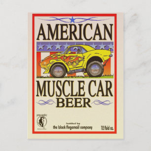 amerikaans bier voor spierwagen briefkaart