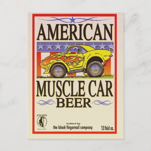 amerikaans bier voor spierwagen briefkaart (Voorkant)