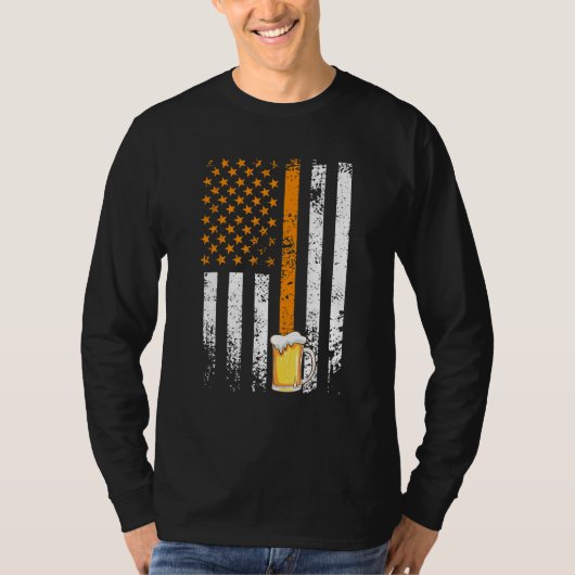 Amerikaans Biertje Vader Dag Mannen Bier Drinker 1 T-shirt (Voorkant)