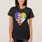 Amerikaans-Birmese vlaggenhart T-shirt (Voorkant)