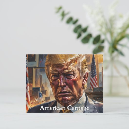 Amerikaans bloedbad Donald Trump Briefkaart (Staand voorkant)
