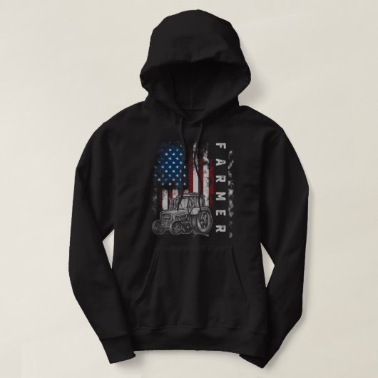 Amerikaans Boerderij voor de veeteelt van de vlagg Hoodie (Design voorkant)